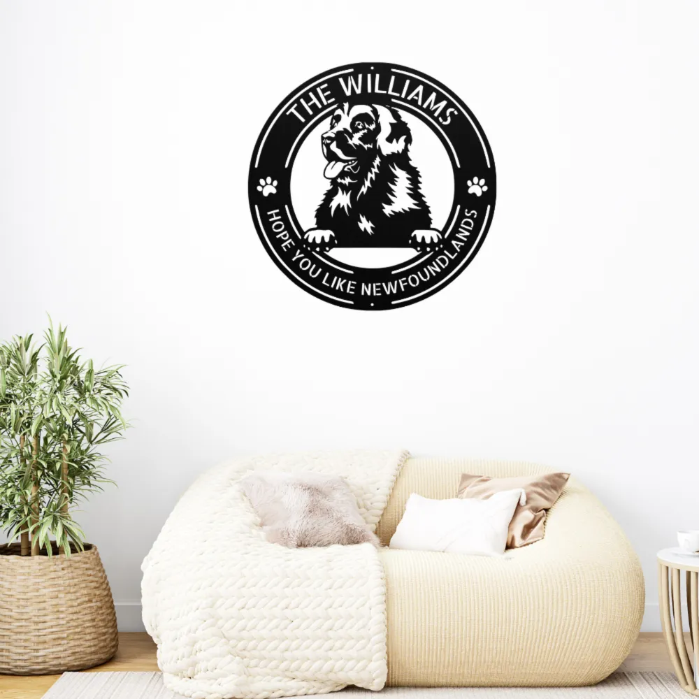 Personalized Newfoundland Dog Metal Sign